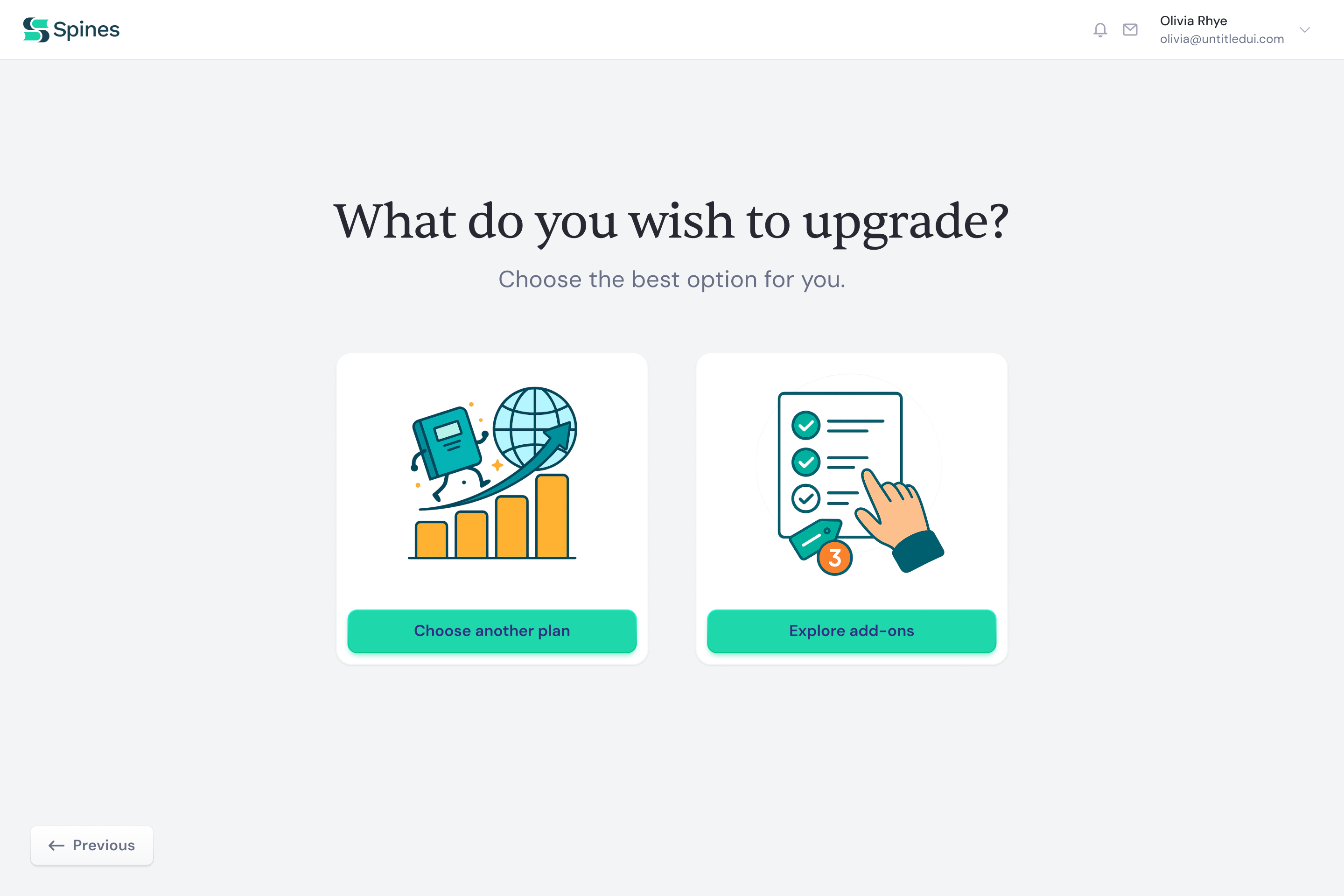 Upgrade entry screen
